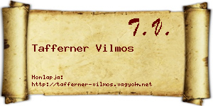 Tafferner Vilmos névjegykártya