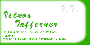 vilmos tafferner business card